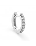 Buonocore Single Earring - Eternity Round Circle in 18K White Gold with White Diamonds 0.05 ct - 0