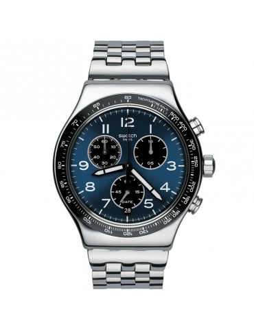 Swatch Watch - Boxengasse - Chronograph - Silver - 43mm-Blue-YVS423GC