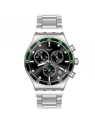 Swatch Watch - Dark Green Irony - Silver - 43mm - Black - YVS506G