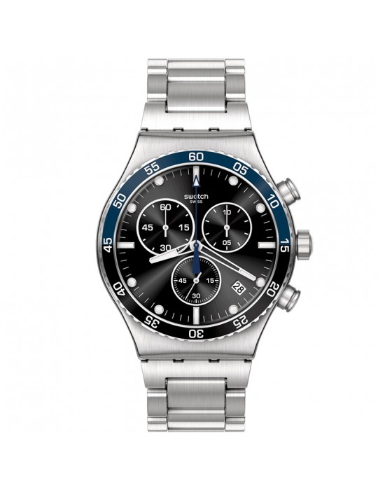 Orologio Swatch - Dark Blue Irony - Silver - 43mm - Nero - YVS507G