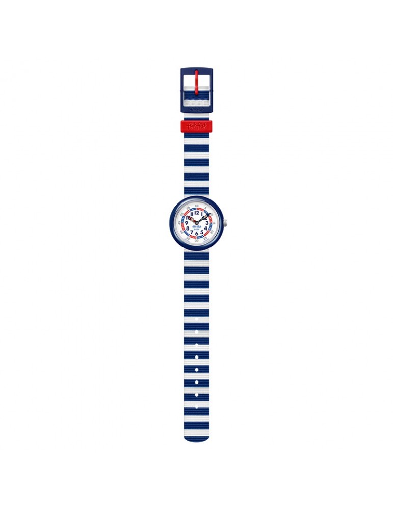 Orologio Flik Flak - Little Boat - Righe Bianche e Blu - 32mm - FBNP193