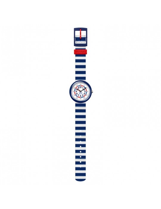 Orologio Flik Flak - Little Boat - Righe Bianche e Blu - 32mm - FBNP193
