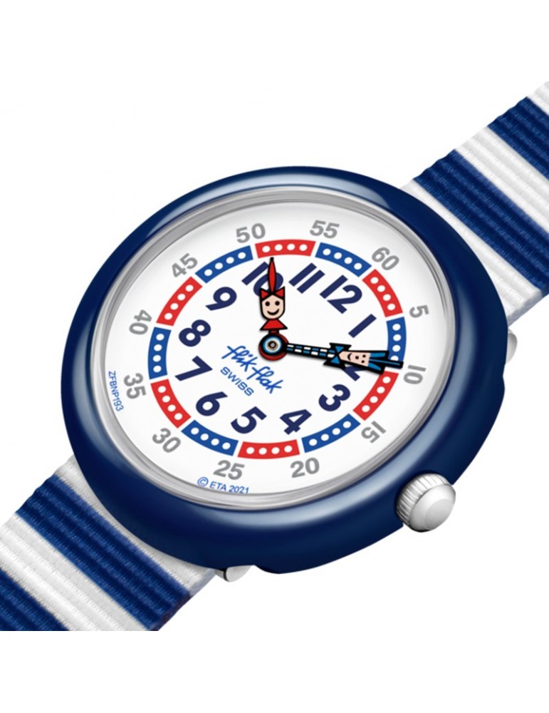 Orologio Flik Flak - Little Boat - Righe Bianche e Blu - 32mm - FBNP193