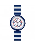 Flik Flak Watch - Little Boat - Blue and White Stripes - 32mm - FBNP193