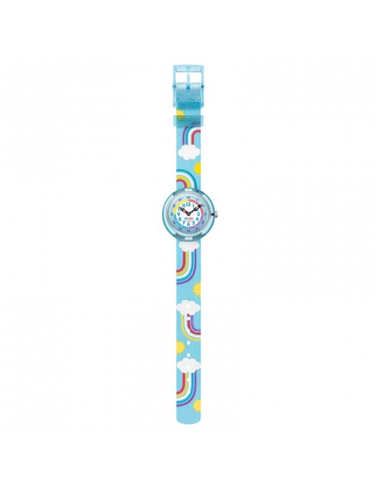 Orologio Flik Flak - Rainbow Dreams - Celeste -32mm-Arcobaleno-FBNP194