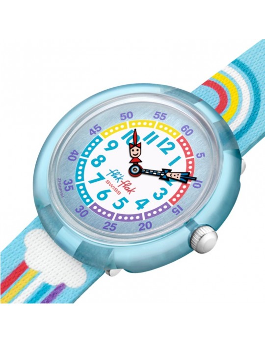 Orologio Flik Flak - Rainbow Dreams - Celeste -32mm-Arcobaleno-FBNP194