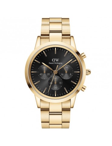 Orologio Daniel Wellington -Iconic Link-Onyx-Gold-42mm-Nero-DW00100641