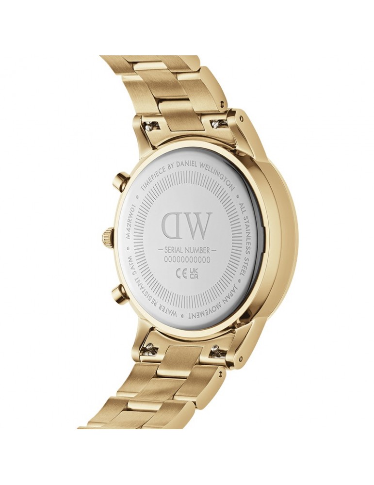 Daniel Wellington Watch -Iconic Link-Onyx-Gold-42mm-Black-DW00100641