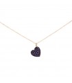 Buonocore Woman's Necklace - Rose Gold with Heart and Sapphires - 0
