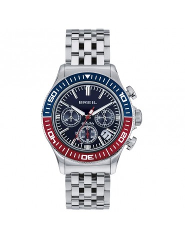 Orologio Breil - Manta 1970 - Solare - Silver - 44mm -Rosso-Blu-TW2010