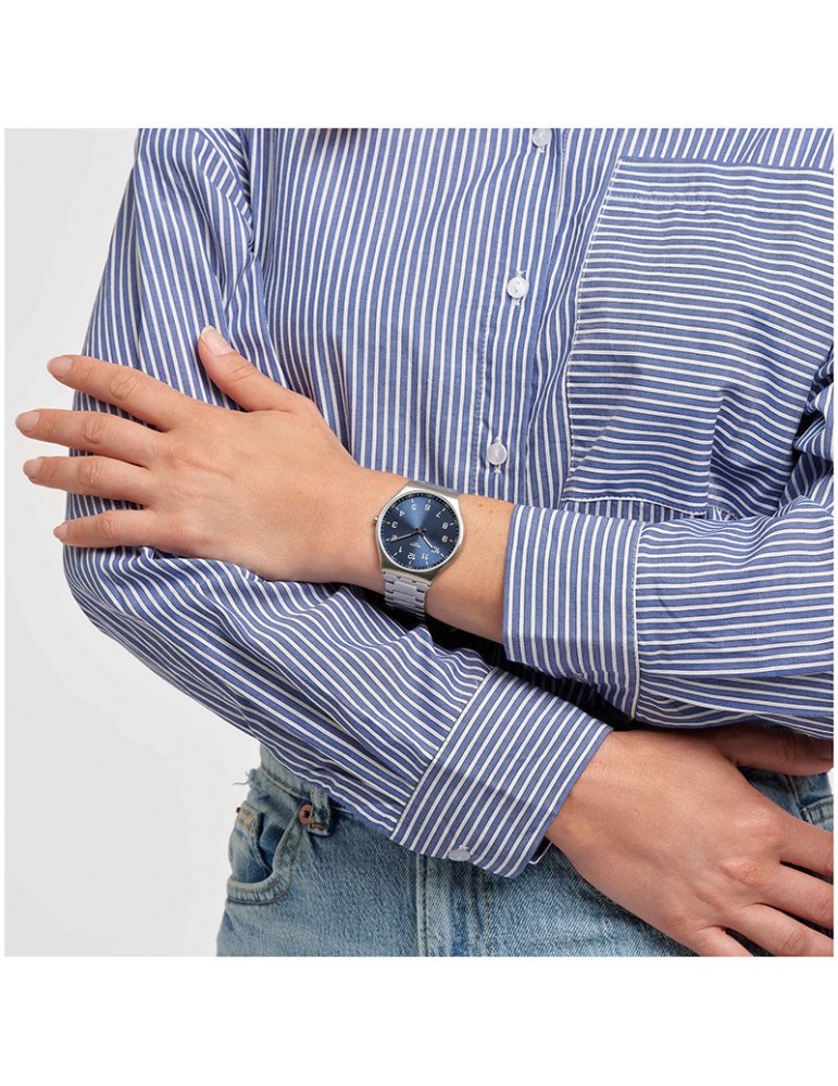 Swatch Watch - Skin Irony - Suit Blue - Silver - 42mm-Blue-SS07S106G