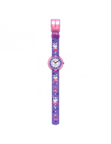 Flik Flak Watch - Ballerichat - Pink - 32mm - Purple-Gattini-FBNP208 2