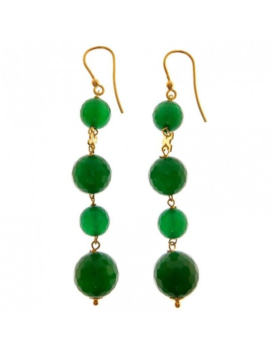 Orecchini Rajola - Lipari - Pendenti - Corallo - Agata Verde - 4516412