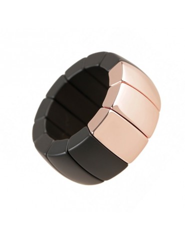 Roberto Demeglio Woman's Ring - Aura Special Edition in Pink Gold and Glossy Black Ceramic - 0 2
