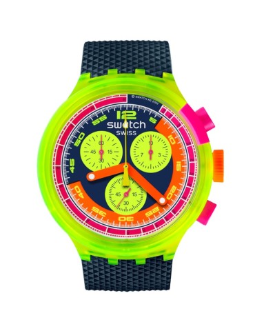 Orologio Swatch - Neon to The Max -Cronografo-Giallo-47mm-Blu-SB06J100