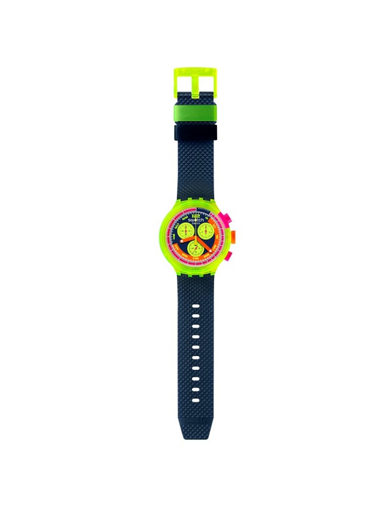 Swatch Watch - Neon to The Max -Chronograph-Yellow-47mm-Blue-SB06J100