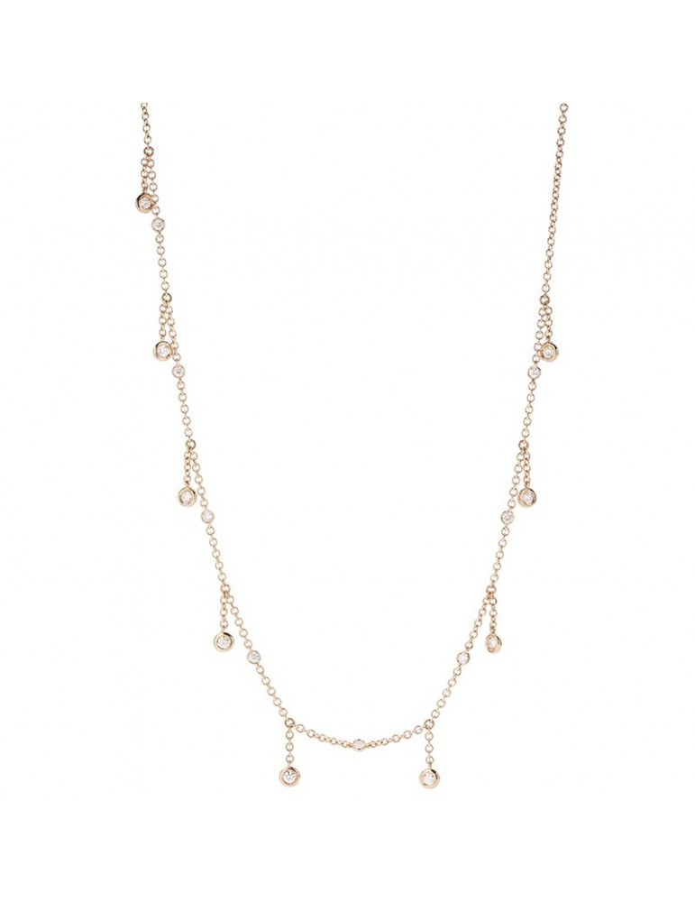 Chanel Buonocore - Easy Necklace in 18K Rose Gold with Charms and Natural Diamonds - 0