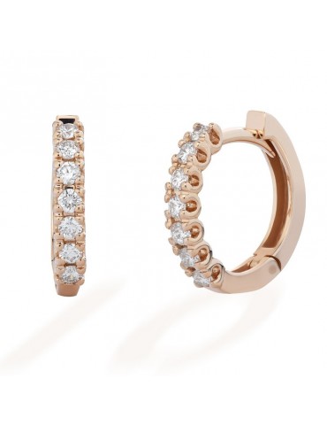 Buonocore Earrings - Eternity Round Circle in 18K Rose Gold with 0.35 ct White Diamonds - 0