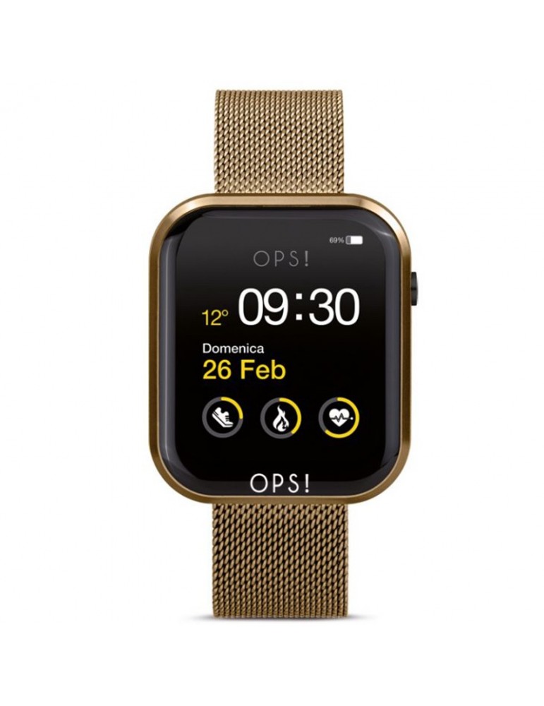 Smartwatch Oops! - Call - Multifunction - Milan Jersey - Gold -OPSSW16
