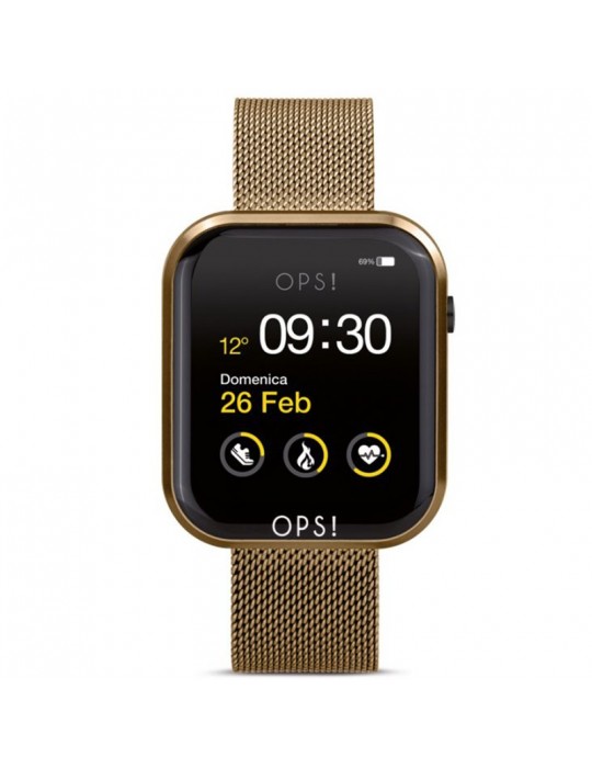 Smartwatch Oops! - Call - Multifunction - Milan Jersey - Gold -OPSSW16