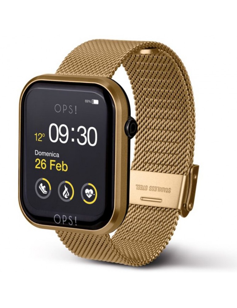 Smartwatch Oops! - Call - Multifunction - Milan Jersey - Gold -OPSSW16