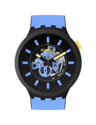 Swatch Watch - Monthly Drops - Travel By Day-Black-47mm-Blue-SB03B108