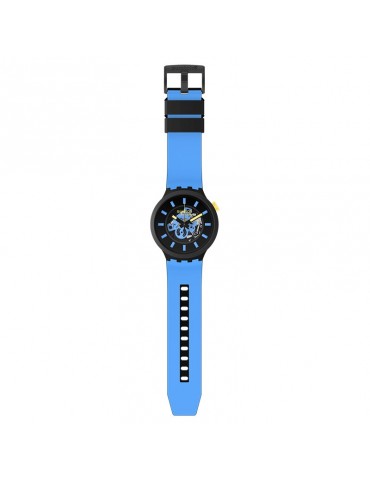 Orologio Swatch - Monthly Drops - Travel By Day-Nero-47mm-Blu-SB03B108 2