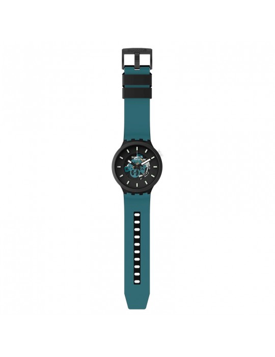 Orologio Swatch - Night Trip - Nero - 47mm - Blu Scuro - SB03B107