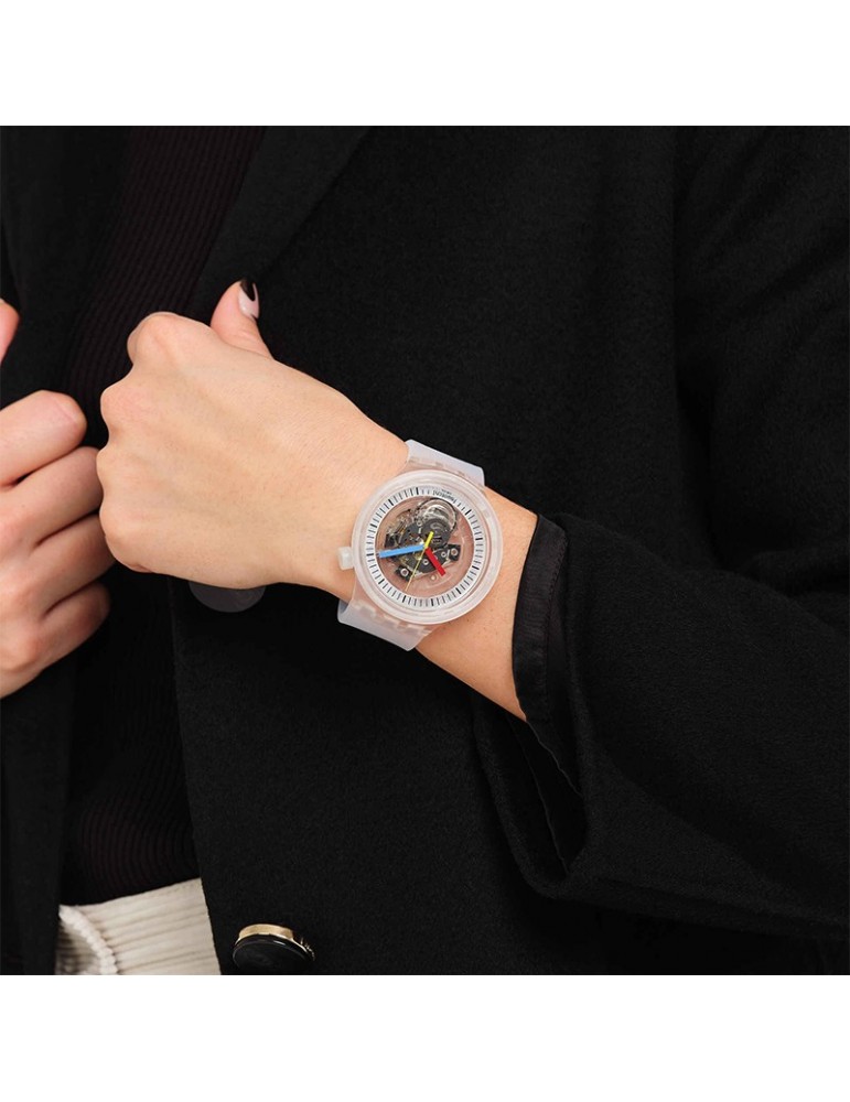 Orologio Swatch - Clearly Bold - Trasparente - 47mm - Lancette Colorate - SB01K100