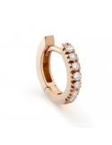 Buonocore Single Earring - Eternity Round Circle in 18K Rose Gold with White Diamonds 0.05 ct - 0