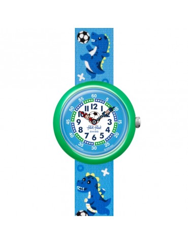 Flik Flak Watch - Soccerozaurus - Blue - 32mm - Dinosaurs - FBNP209