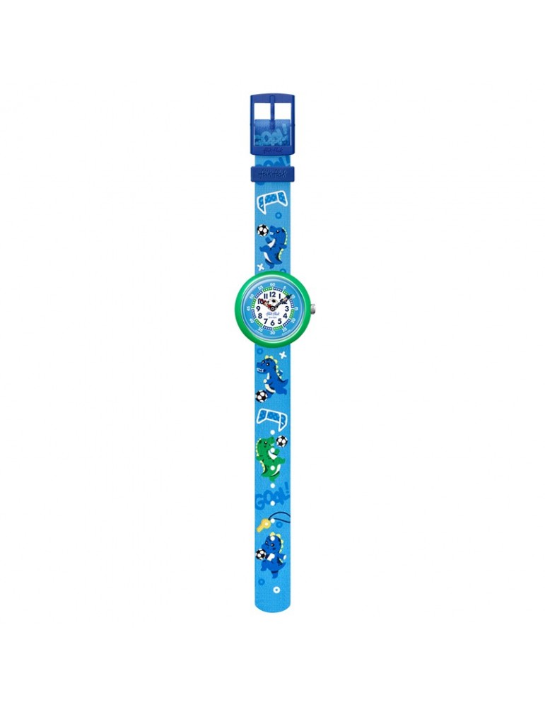 Flik Flak Watch - Soccerozaurus - Blue - 32mm - Dinosaurs - FBNP209