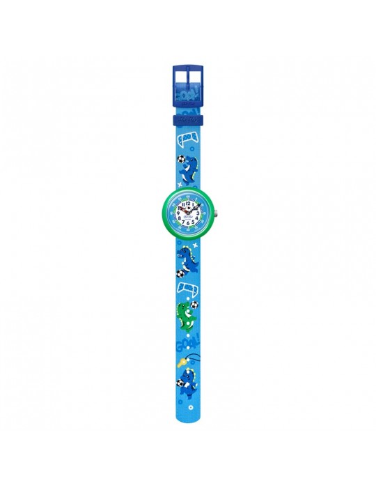Flik Flak Watch - Soccerozaurus - Blue - 32mm - Dinosaurs - FBNP209