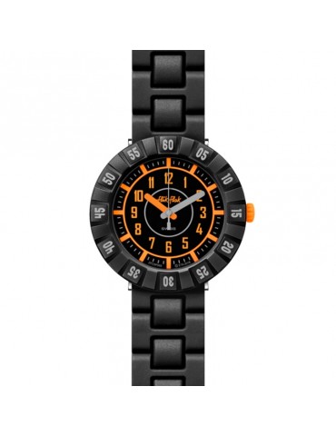 Flik Flak Watch - Futuristic - Catch U -Black-37mm-Orange-FCSP093