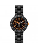 Orologio Flik Flak - Futuristic - Catch U -Nero-37mm-Arancione-FCSP093