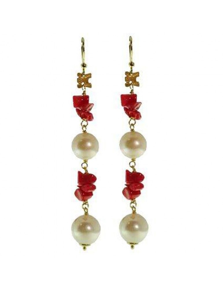 Orecchini Rajola - Lipari - Pendenti - Perle - Corallo Rosso - 4516449