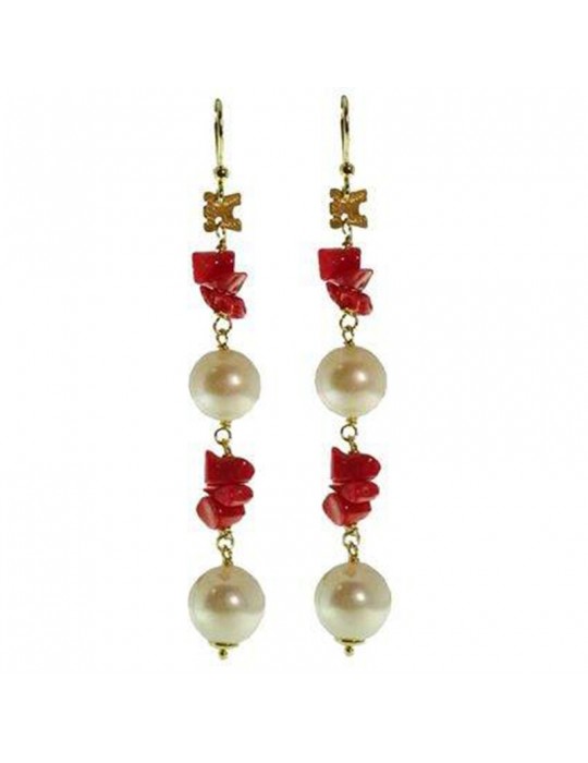 Orecchini Rajola - Lipari - Pendenti - Perle - Corallo Rosso - 4516449