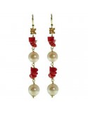 Orecchini Rajola - Lipari - Pendenti - Perle - Corallo Rosso - 4516449