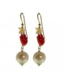 Orecchini Rajola - Lipari - Pendenti - Perla - Corallo Rosso - 4517565