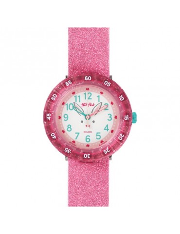 Flik Flak Watch - Bunnyaxus - 37mm - Pink Glitter - FCSP095