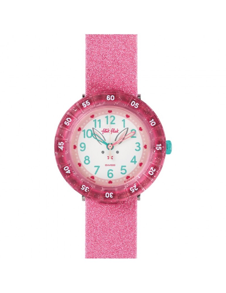 Orologio Flik Flak - Bunnyaxus - 37mm - Rosa Glitterato - FCSP095