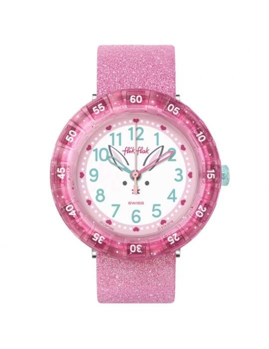 Orologio Flik Flak - Bunnyaxus - 37mm - Rosa Glitterato - FCSP095