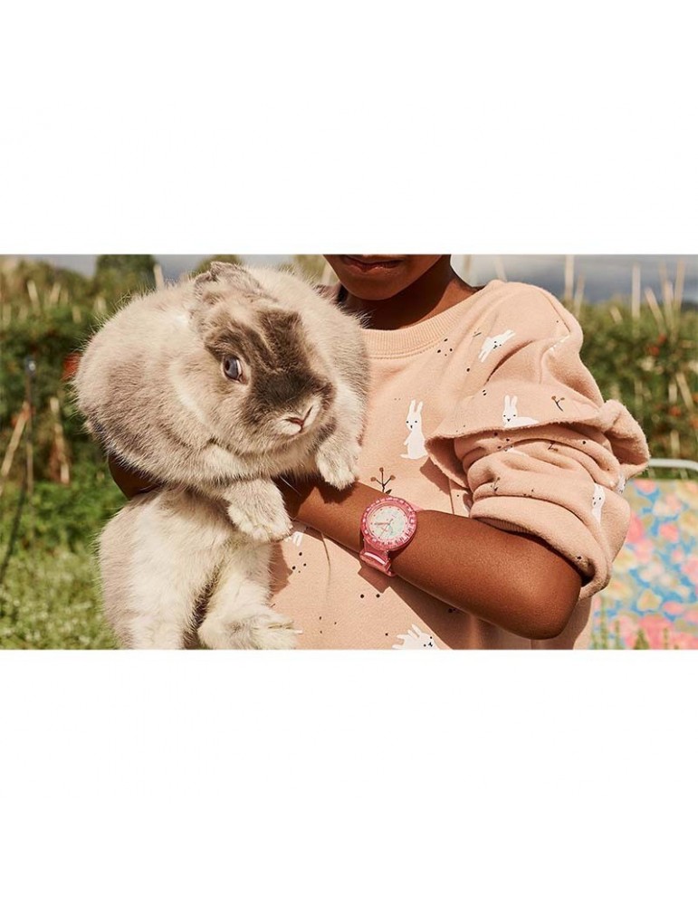 Orologio Flik Flak Bunnyaxus 37mm Rosa Glitterato FCSP095