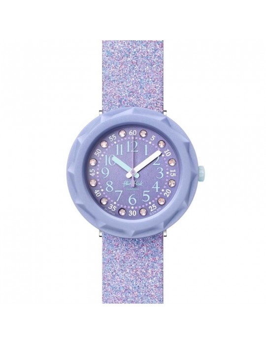 Orologio Flik Flak -Shine Bright-Lilaxus-Viola-Glitterato-37mm-FCSP102