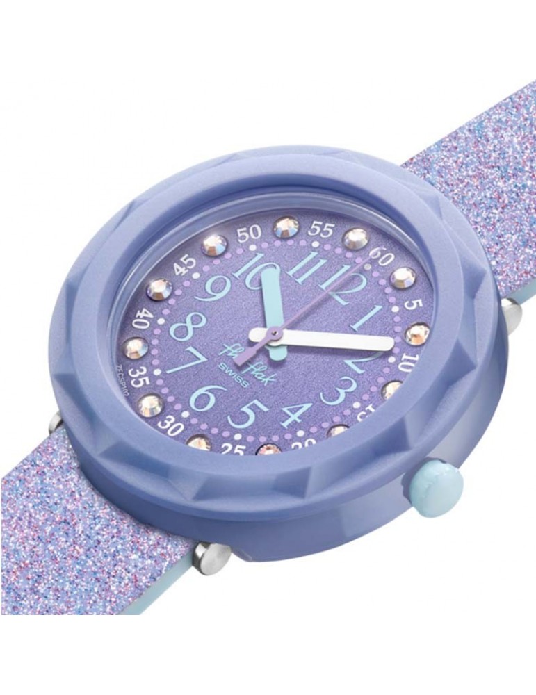 Flik Flak Watch -Shine Bright-Lilaxus-Purple-Glitter-37mm-FCSP102