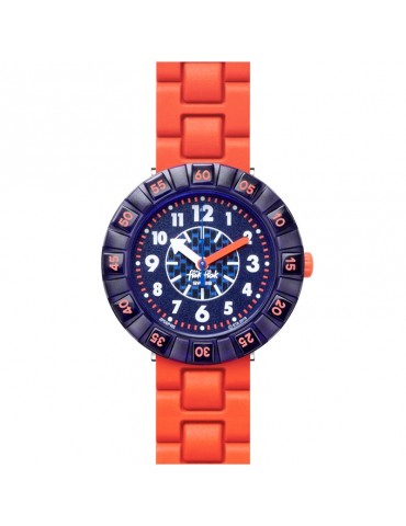 Orologio Flik Flak - OrangeBrick - Blu - 37mm - Arancione - FCSP103