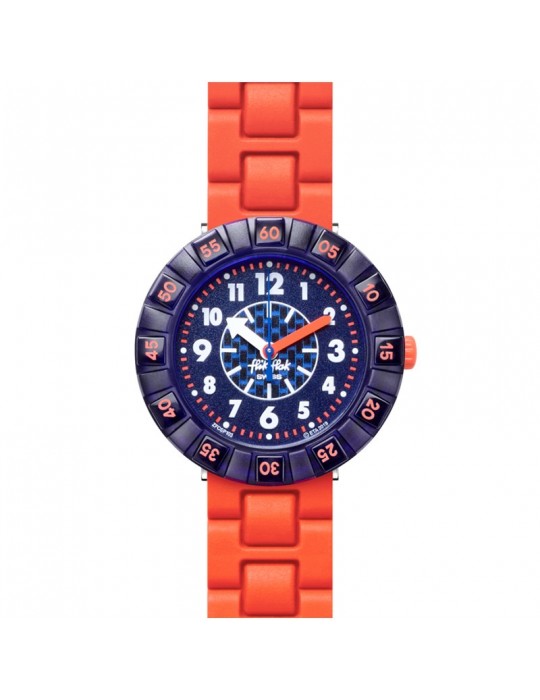 Orologio Flik Flak - OrangeBrick - Blu - 37mm - Arancione - FCSP103