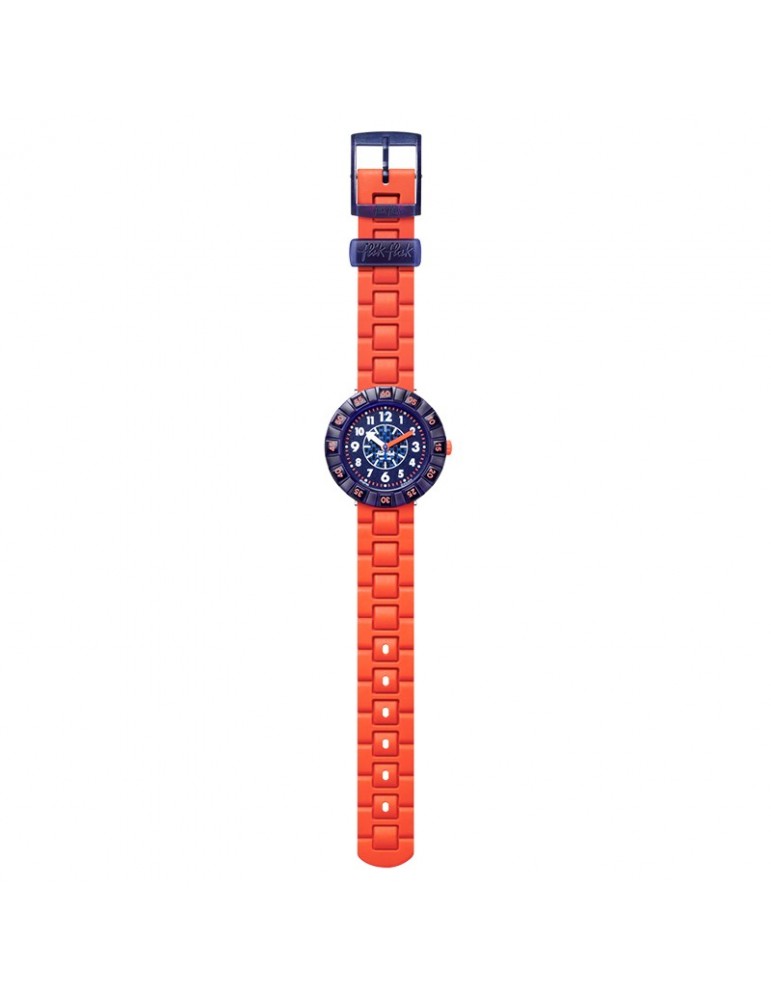 Orologio Flik Flak - OrangeBrick - Blu - 37mm - Arancione - FCSP103