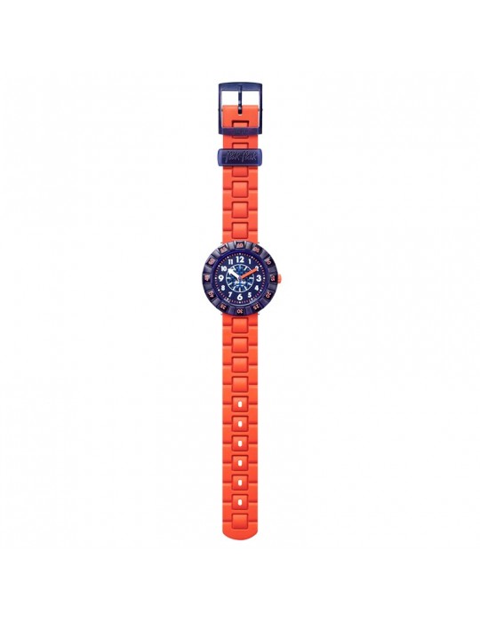 Orologio Flik Flak - OrangeBrick - Blu - 37mm - Arancione - FCSP103