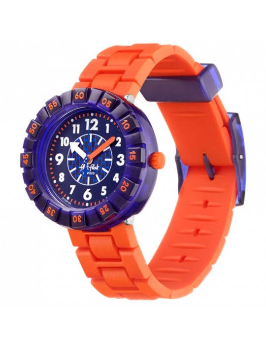 Orologio Flik Flak - OrangeBrick - Blu - 37mm - Arancione - FCSP103